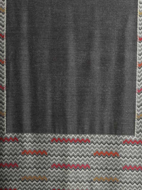 Waves Weave Glitter Threads Wool Scarf - Anthracite