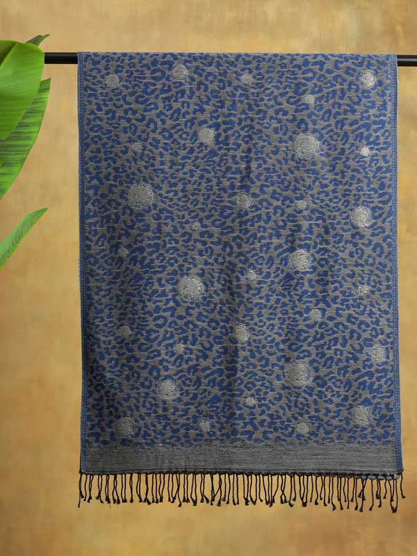 Fusion Circles Glitter Wool Scarf - Jeans, Grey