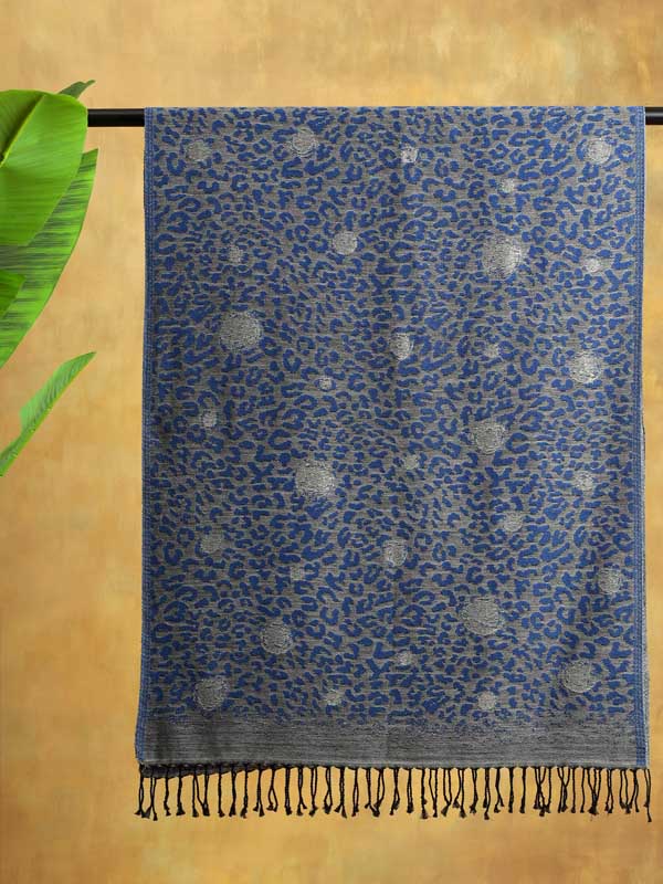 Fusion Circles Glitter Wool Scarf - Jeans, Grey