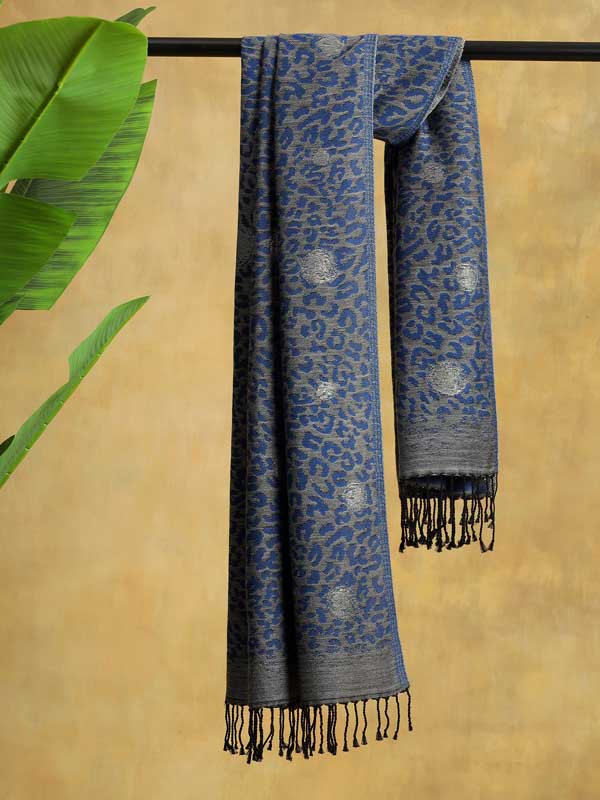 Fusion Circles Glitter Wool Scarf - Jeans, Grey