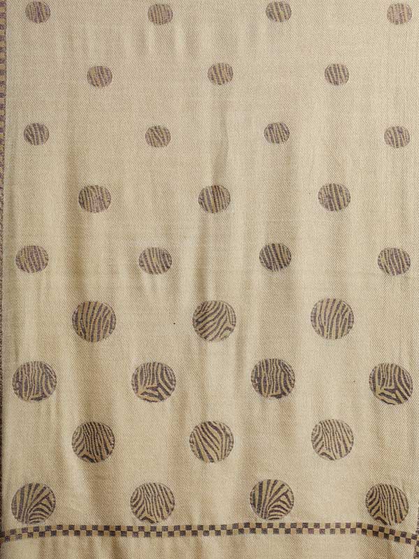 Fusion Circles Glitter Wool Scarf - Camel Beige