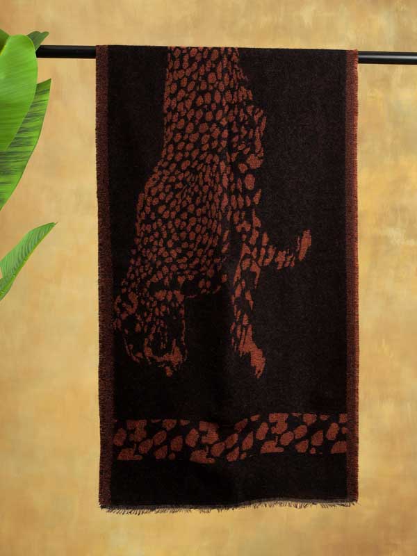Wooly Panther Scarf - Black, Rust