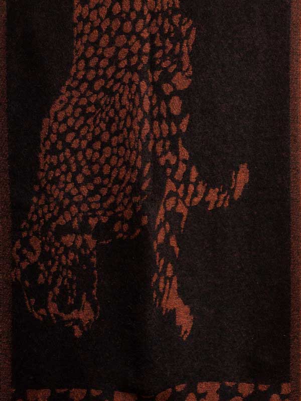 Wooly Panther Scarf - Black, Rust
