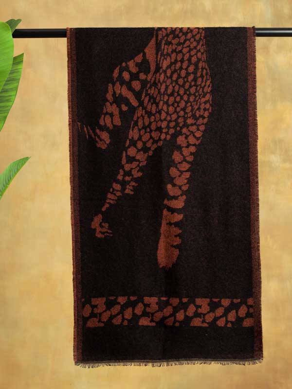Wooly Panther Scarf - Black, Rust