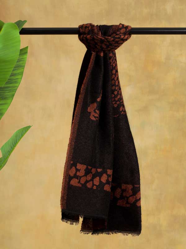 Wooly Panther Scarf - Black, Rust