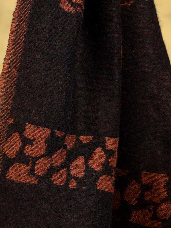 Wooly Panther Scarf - Black, Rust