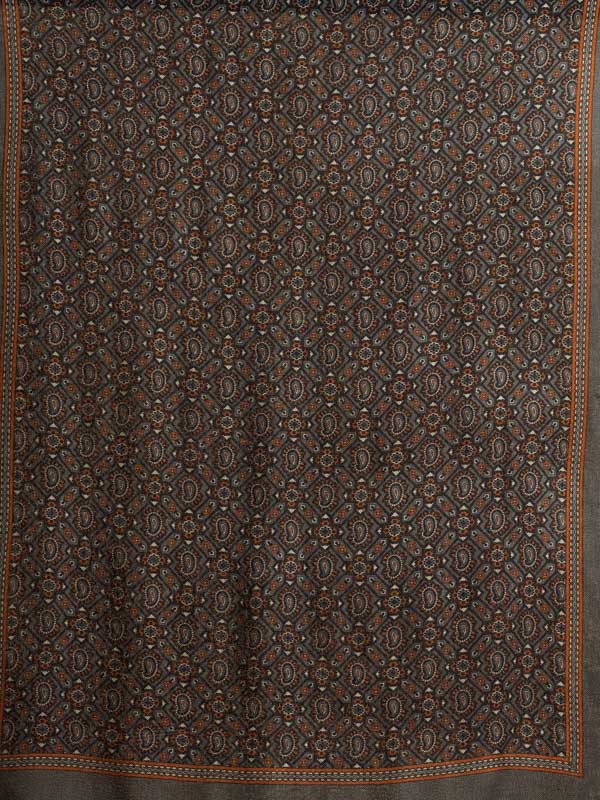 Petit Paisley Classic Mens Wool Stole -Squash Grey