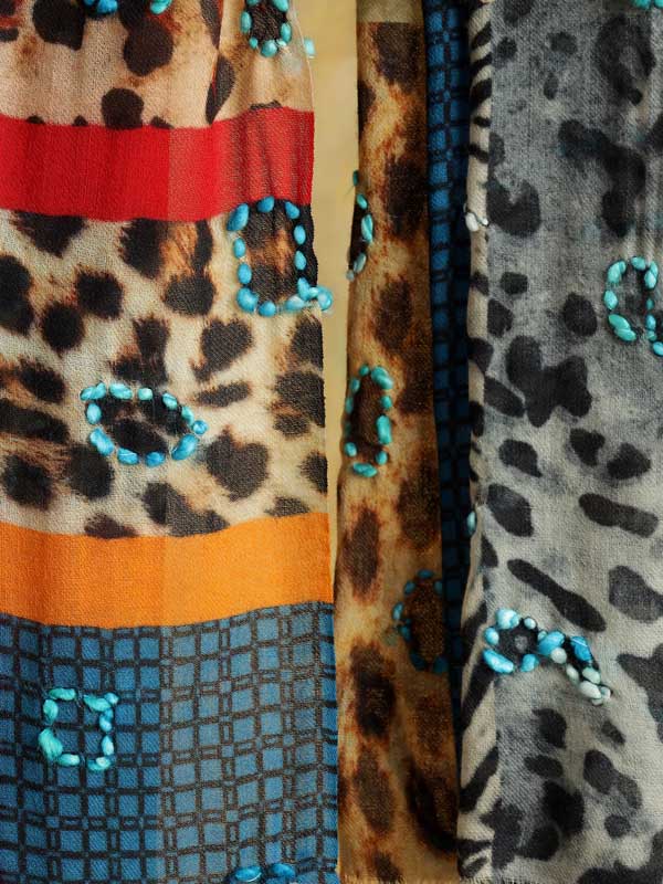 Jungle Skins Hand Emb Wool Scarf - Mischievous Multi