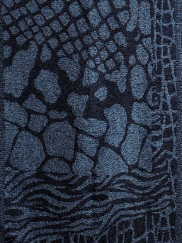 Wooly Patch Weave Scarf - Bodrum Blue