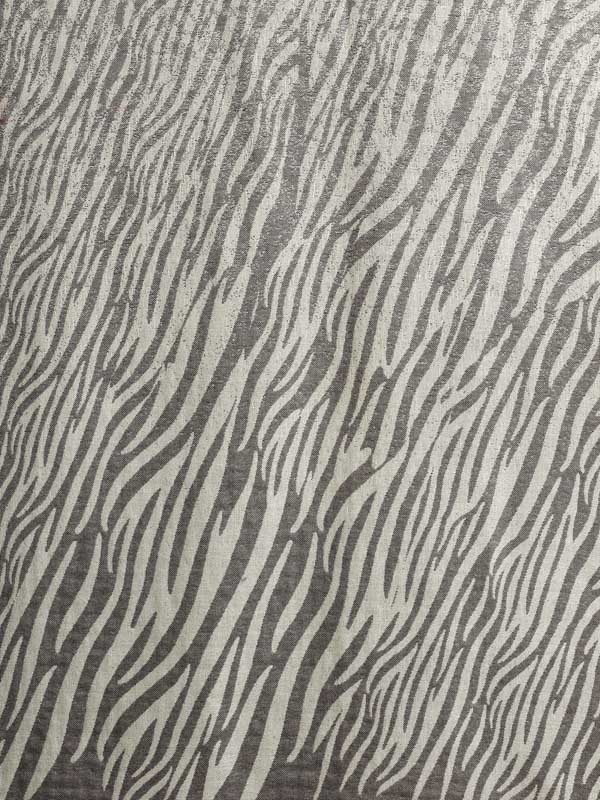 Zebra Leopard Fushion Wool Blend Stole - Fossil Grey