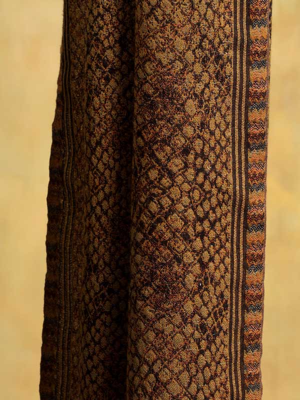 Wild Textures Weave Wool Blend Scarf - Khaki Brown