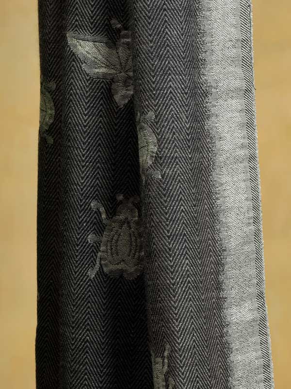 Creepy Crawlers Glitter Threads Wool Scarf - Lead Grey