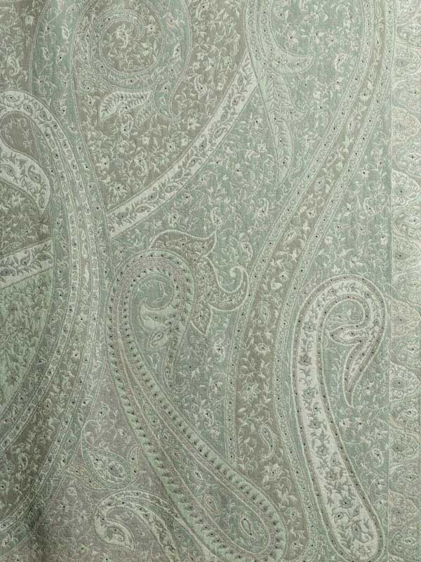 Pista Green Wool Paisley Crystals Wrap