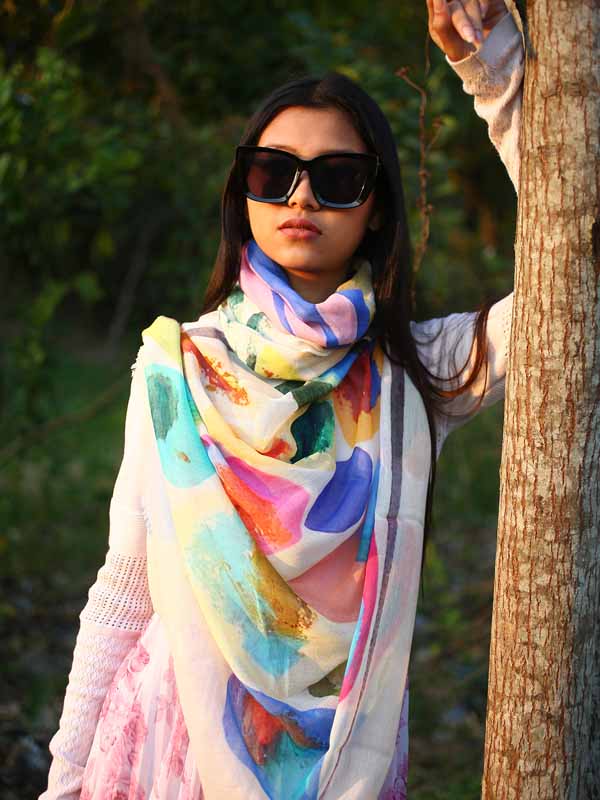 Art Print Cotton Scarf