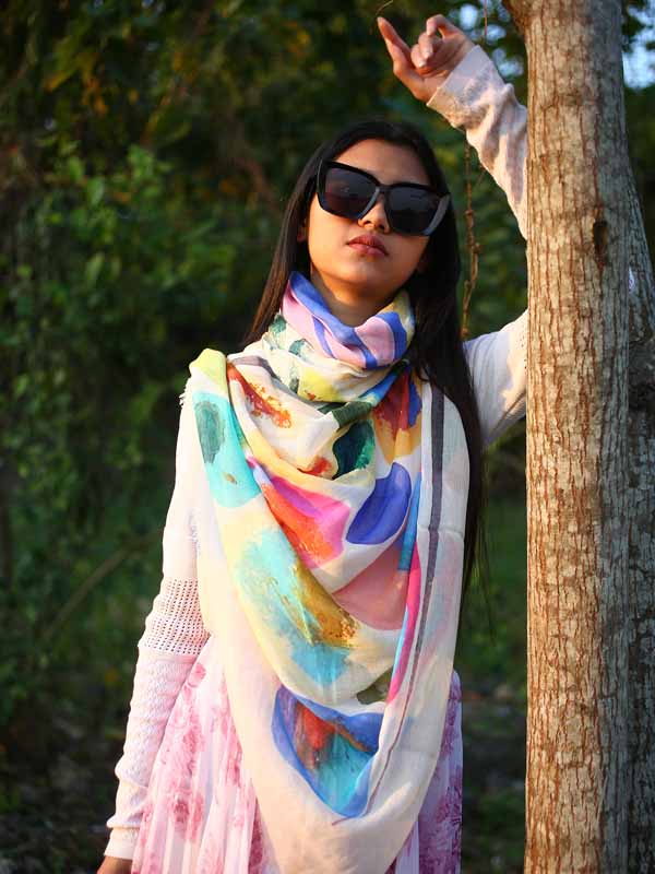 Art Print Cotton Scarf