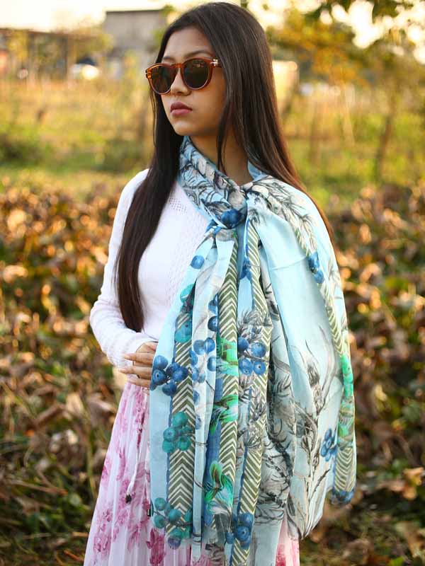 Floral Print Modal Cotton Scarf