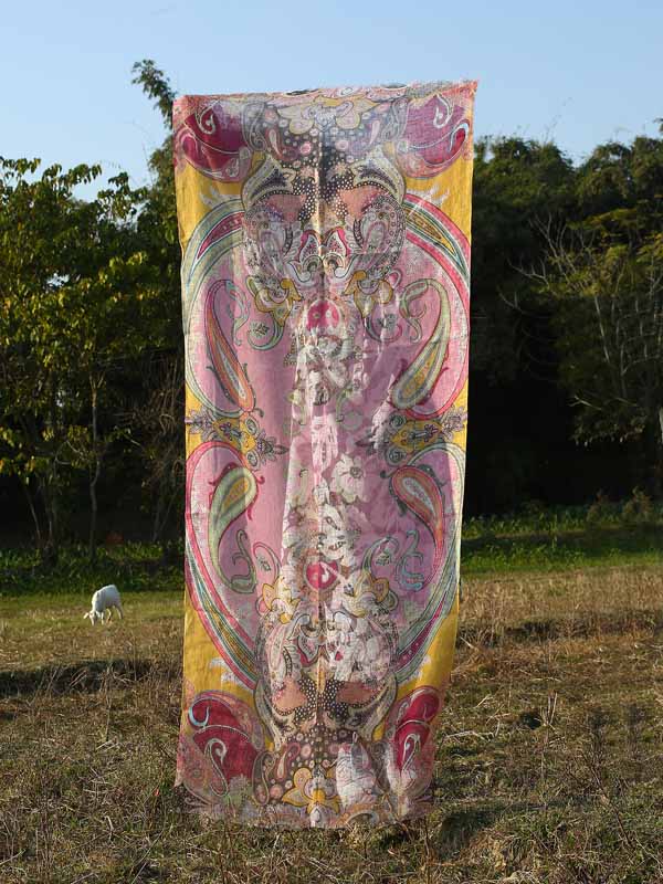 Paisley Print Linen Scarf