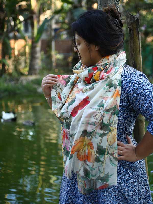 Interfloral Print Scarf