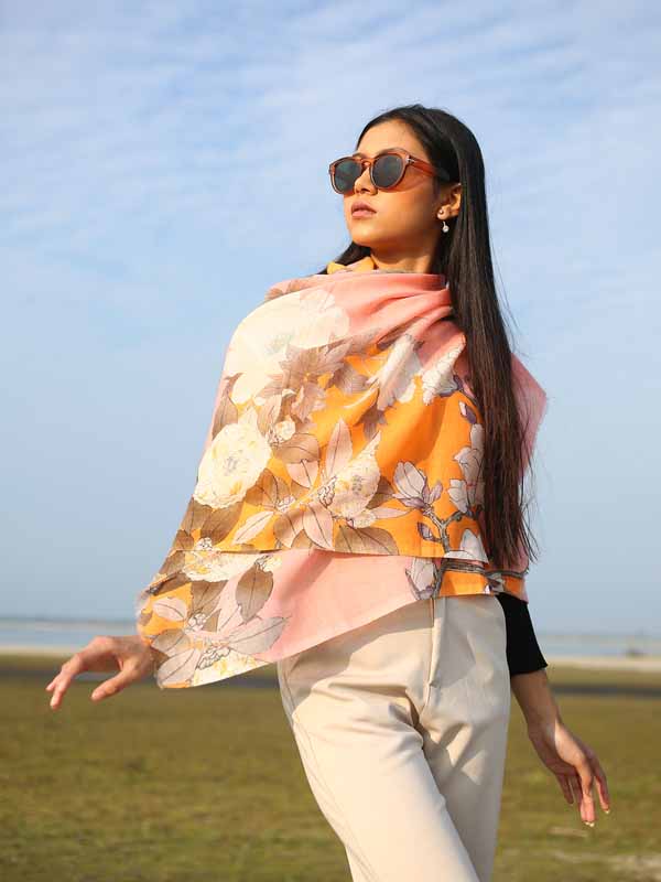 Interflora Print Cotton Scarf