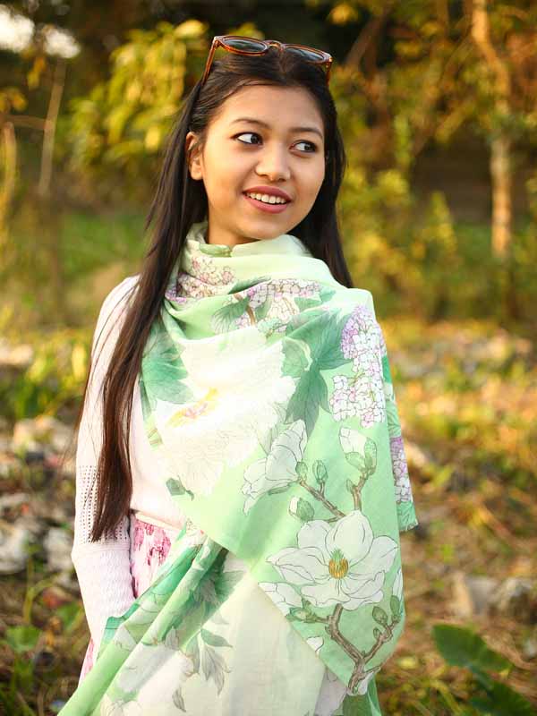 Interflora Print Cotton Scarf