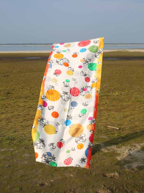Dots Print Silk Modal Scarf