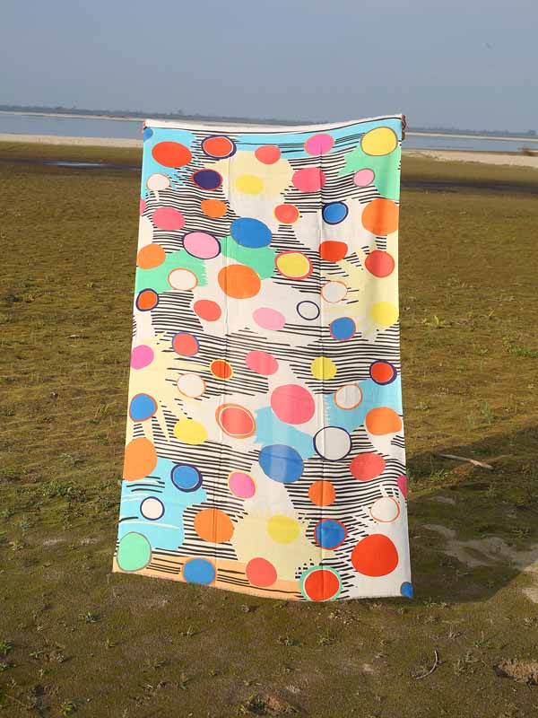 Circles Print Silk Modal Scarf