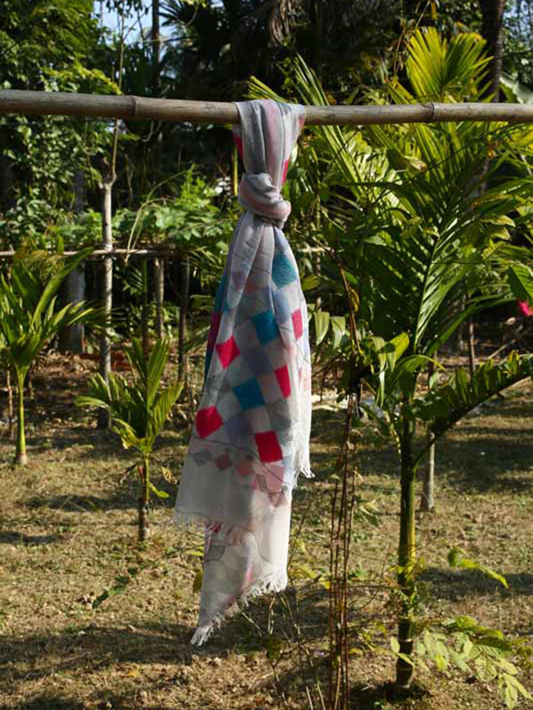 Geo Weave Cotton Scarf