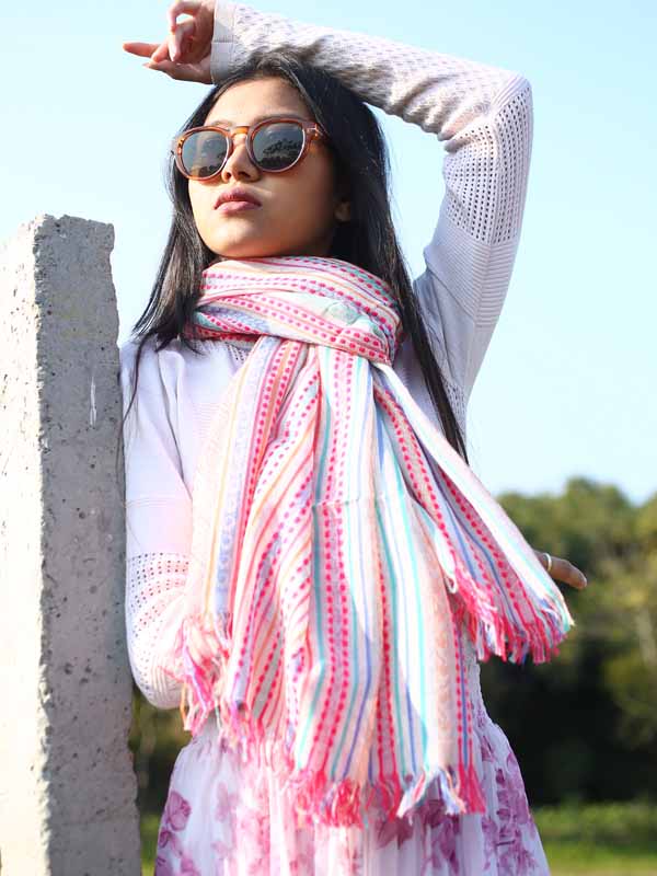 Stripes Cotton Woven Scarf