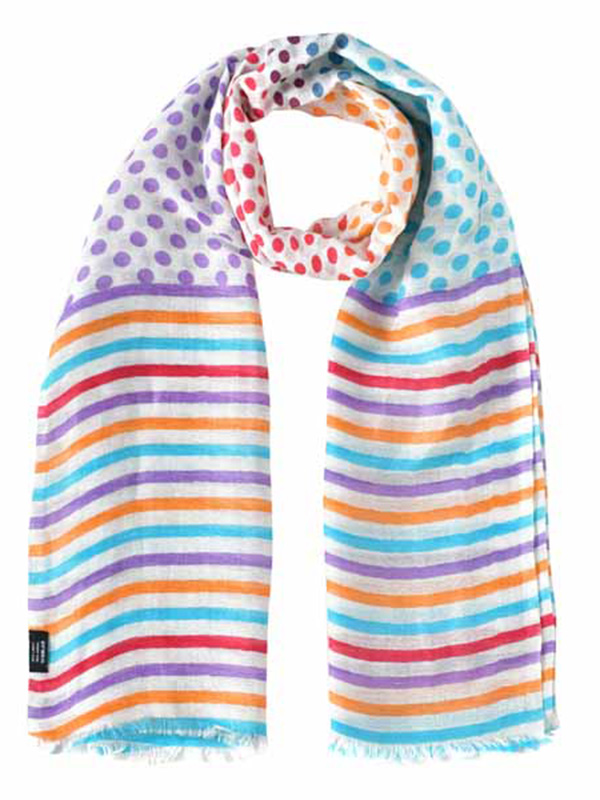 Dots Print Linen Scarf