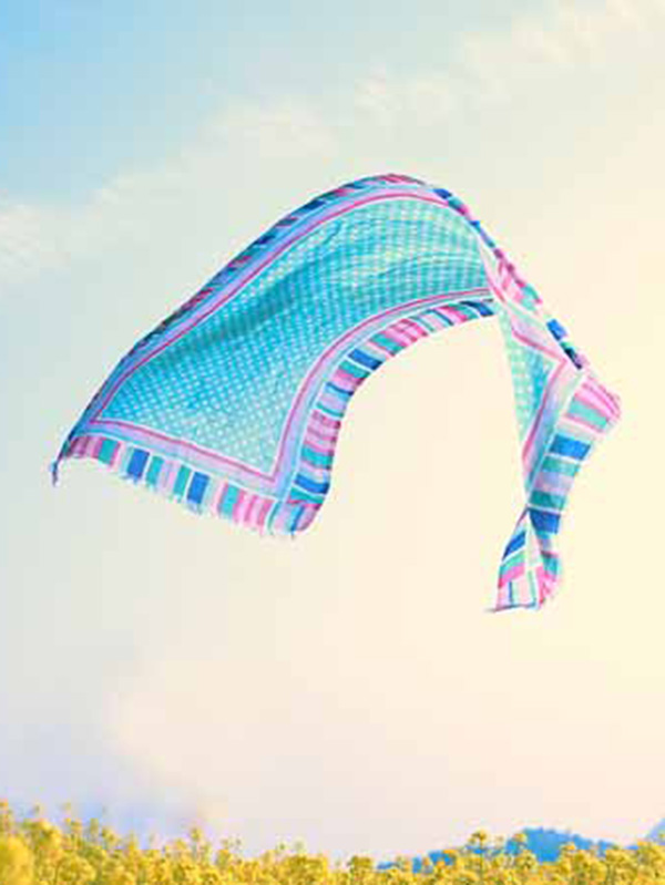 Dots Print Linen Scarf