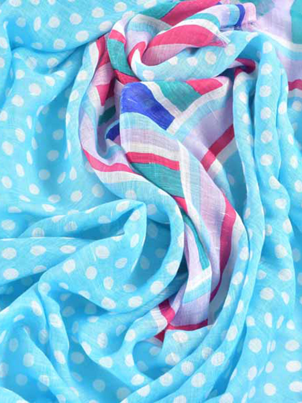 Dots Print Linen Scarf
