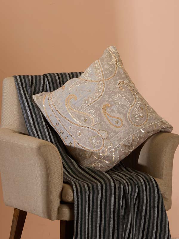 Paisley Hand Emb Decorative Cushion