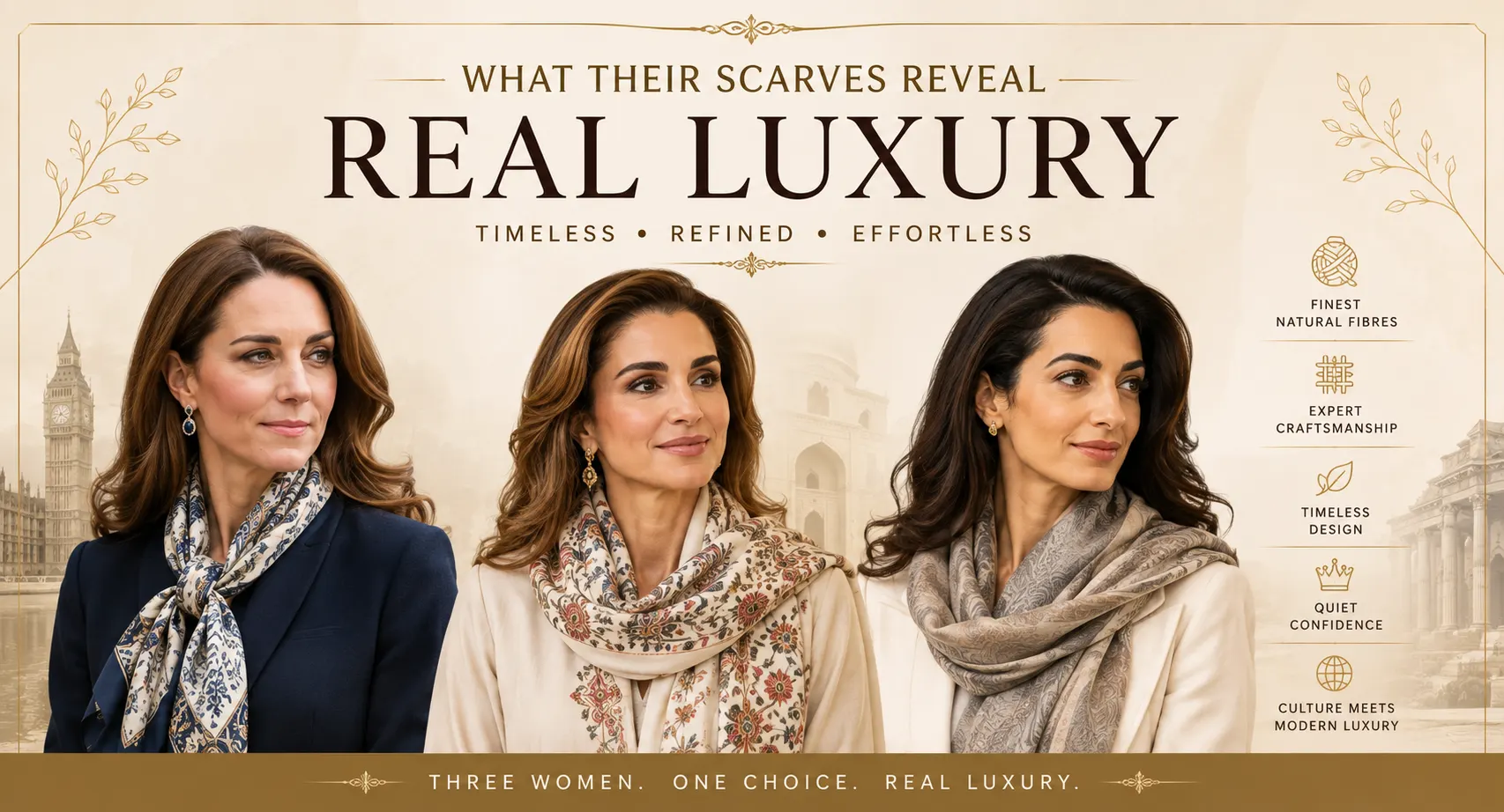 Kate Middleton, Queen Rania, Amal Clooney: What They Reveal About Real Luxury Scarves