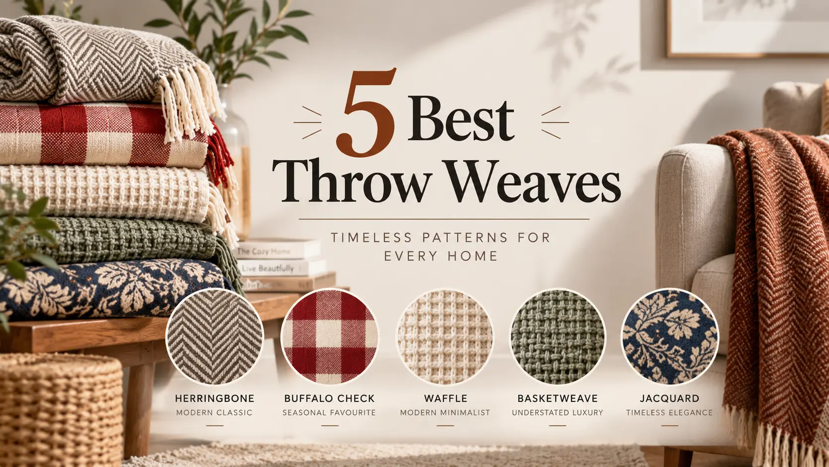 The 5 Throw and Plaid Weaves That Sell Best at Retail: Herringbone, Buffalo Check, Waffle, Basketweave, and Jacquard, Explained by a Throws Manufacturer in India