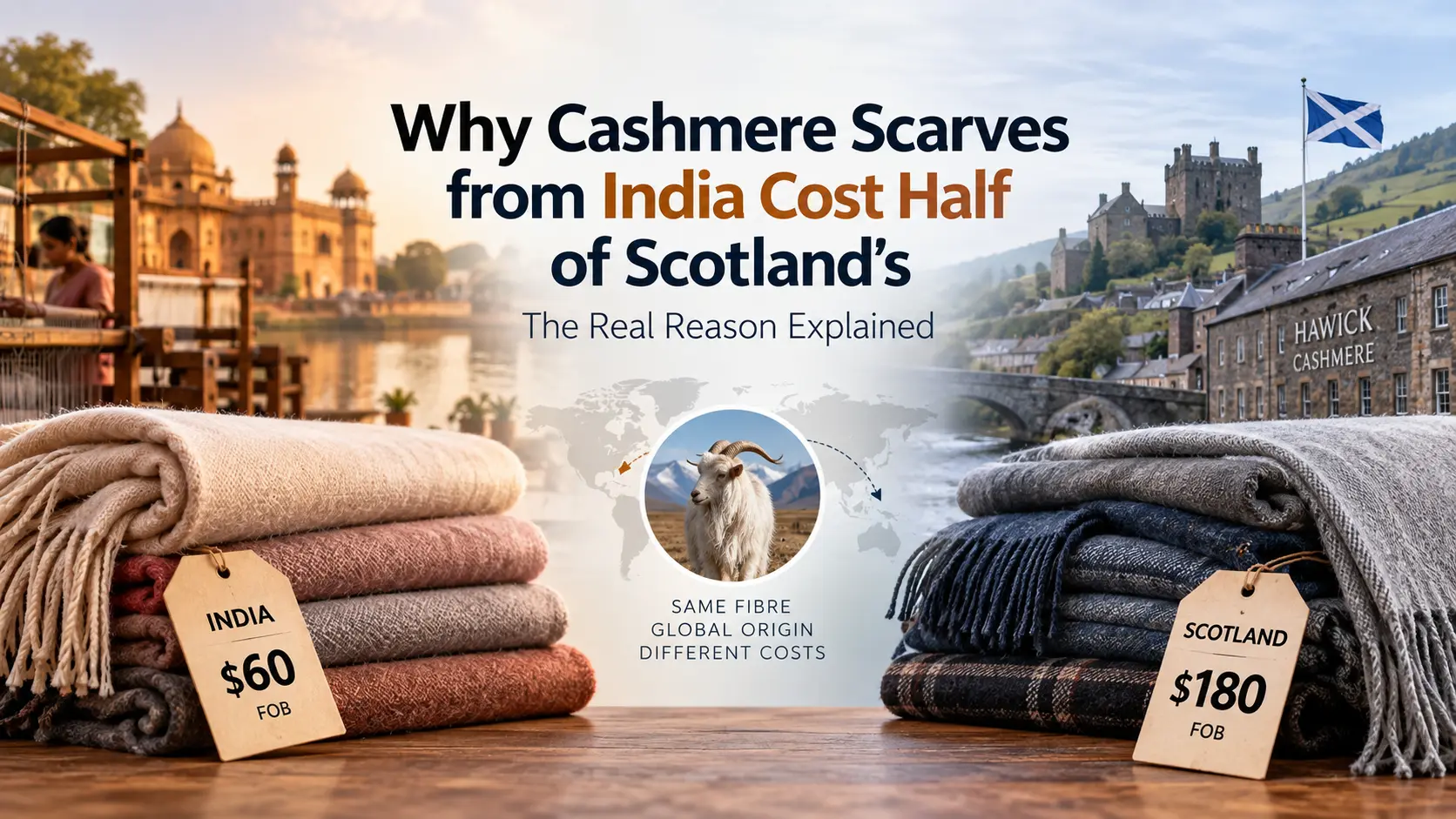 Why Cashmere Scarves from India Cost Half of Scotland’s: A Cashmere Scarf Manufacturer Explains the Real Reason (It’s Not What You Assume)