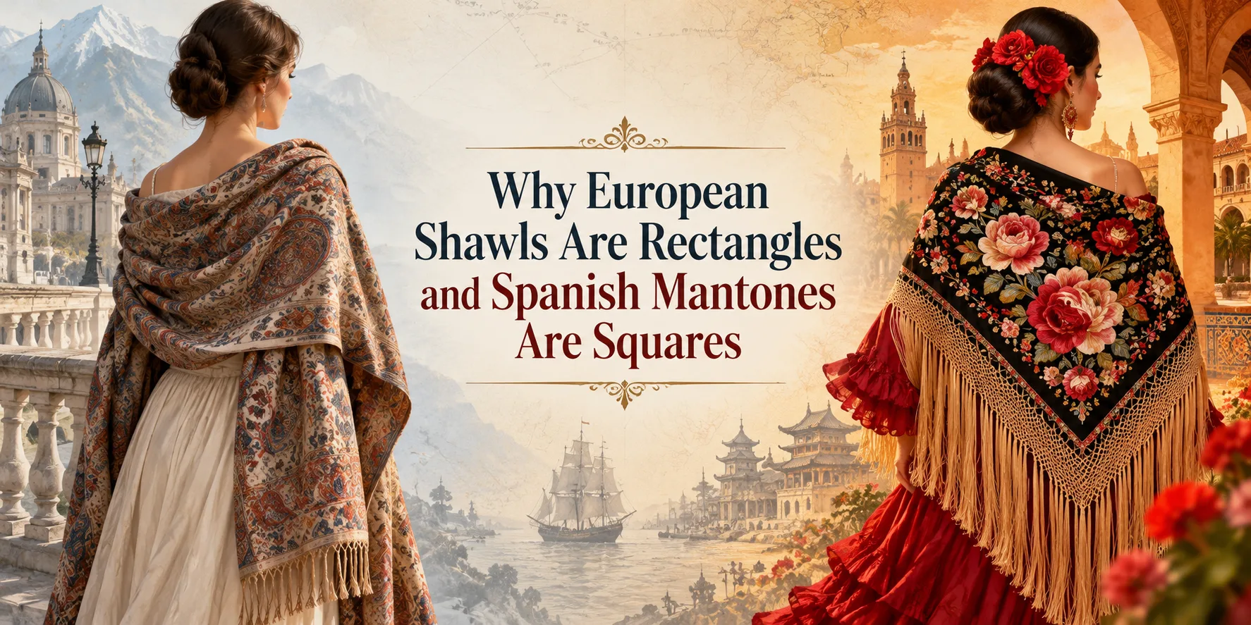 Why European Shawls Are Rectangles and Spanish Mantones Are Squares: 400 Years of Shoulder History